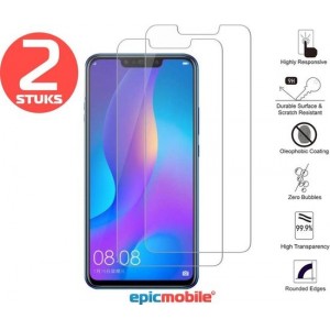 Epicmobile - 2Pack Samsung Huawei P Smart Plus 2018 Screenprotector - Tempered Glass -  2Pack voordeelbundel