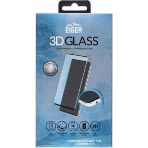 Eiger Case Friendly Glass Screenprotector voor Samsung Galaxy S10 - Zwart