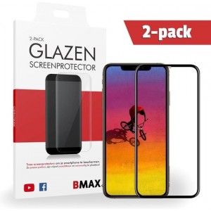 2-pack BMAX Apple iPhone XS Max Full Cover Glazen Screenprotector | Dekt het volledige scherm! | Beschermglas | Tempered Glass