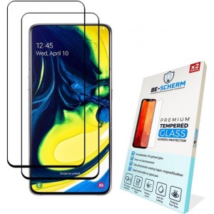 BE-SCHERM Samsung Galaxy A80 Screenprotector Glas (2x) - Tempered Glass - Case Friendly