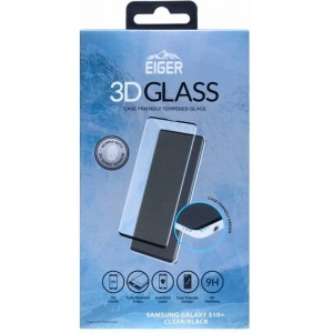 Eiger Case Friendly Glass Screenprotector voor Samsung Galaxy S10 Plus - Zwart