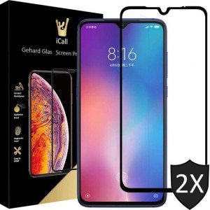 Xiaomi Mi 9 Screenprotector - Tempered Gehard Glas - Full Screen Volledig Beeld - iCall - 2 Stuks