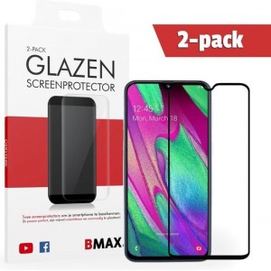 2-pack BMAX Samsung Galaxy A40 Screenprotector Full Cover Glas | Beschermglas | Tempered Glass