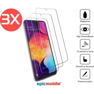 Epicmobile - 3Pack  Samsung Galaxy A50s/A50/A30s Screenprotector - Tempered Glass – 3Pack voordeelbundel