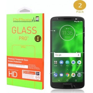 DrPhone 2 x Moto G6 Glas - Glazen Screen protector - Tempered Glass 2.5D 9H (0.26mm)