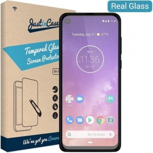 Just in Case Tempered Glass Motorola One Vision Protector - Arc Edges