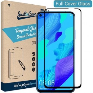 Just in Case Full Cover Tempered Glass voor Huawei Nova 5T - Zwart