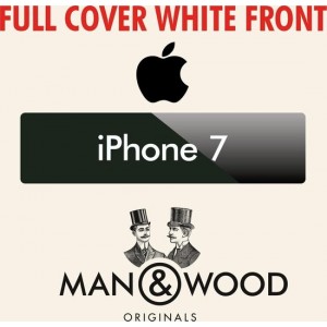 Man & Wood Full Cover diamant Screenprotector / Schermbescherming ECHT GEHARD GLAS - Apple iPhone 7 Plus - WIT