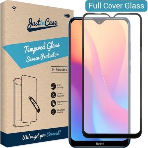 Just in Case Full Cover Tempered Glass voor Xiaomi Redmi 8 / 8A - Zwart