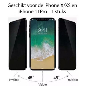 iPhone X/XS En iPhone 11PRO Glazen (Privacy) Screenprotector