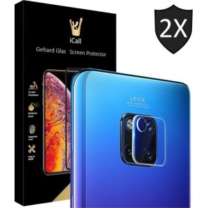 2x Huawei Mate 20 Pro Screenprotector Camera Lens Glazen Gehard | Case Friendly | Tempered Glass van iCall