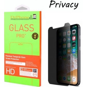 DrPhone iPhone XR / iPhone 11 (6.1 inch) Privacy Tempered Glass Screenprotector - Anti-Spy Glas - Glazen Screenprotector