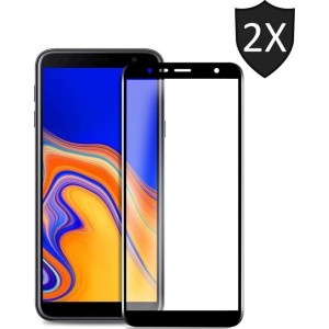 2x Samsung Galaxy J6+ Plus Screenprotector Glazen Gehard | Full Screen Cover Volledig Beeld | Tempered Glass - van iCall