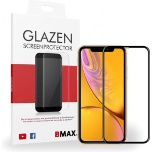 BMAX iPhone XR Screenprotector Full Cover Glas | Dekt het volledige scherm! | Beschermglas | Tempered Glass