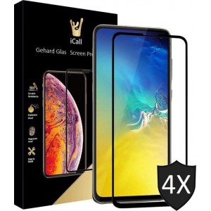 4x Samsung Galaxy S10e Screenprotector Glazen Gehard | Full Screen Cover Volledig Beeld | Tempered Glass van iCall