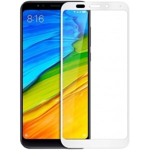 Xiaomi Note 5 Plus - Full Cover Screenprotector - Gehard Glas - Wit