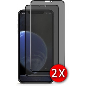 Apple iPhone 11 & iPhone XR Fullscreen Privacy Screenprotector Gehard Glas - Tempered Glass - Case Friendly - 2 Stuks