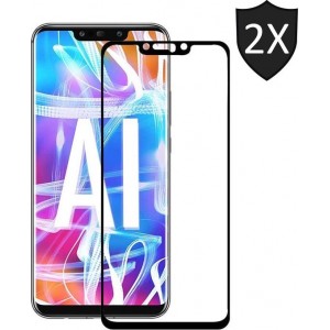 2x Huawei Mate 20 Lite Screen Protector Glazen Gehard | Full Screen Cover Volledig Beeld | Tempered Glass - van iCall