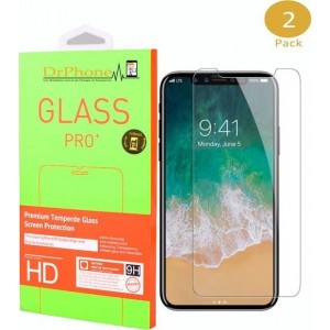 DrPhone 2x iPhone X/XS / iPhone 11 Pro Glas - Glazen Screen protector - Tempered Glass 2.5D 9H (0.26mm)