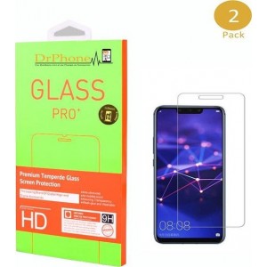 DrPhone 2x Huawei Mate 20 Lite Glas - Glazen Screen protector - Tempered Glass 2.5D 9H (0.26mm)