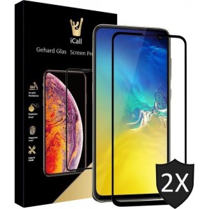 2x Samsung Galaxy S10e Screenprotector Glazen Gehard | Full Screen Cover Volledig Beeld | Tempered Glass van iCall