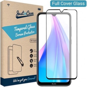 Just in Case Full Cover Tempered Glass voor Xiaomi Redmi Note 8T - Zwart