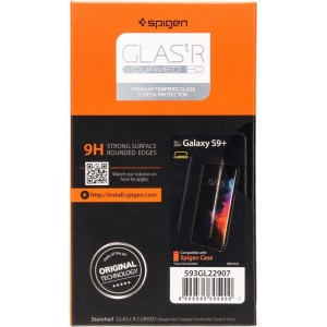 Spigen Gal S9+ Glass Glas.tR CurvedHD Bl