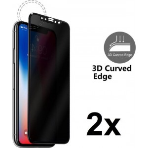 4mobilez set 2x Premium Iphone X/Xs/11pro Privacy screenprotector  - 3D