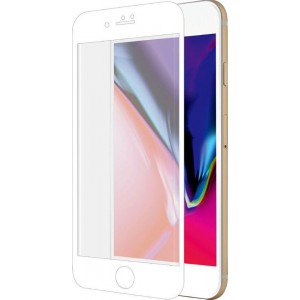 Azuri screenprotector met gebogenverhard glas (2 stuks) - Voor Apple iPhone 7 Plus en Apple iPhone 8 Plus - Wit