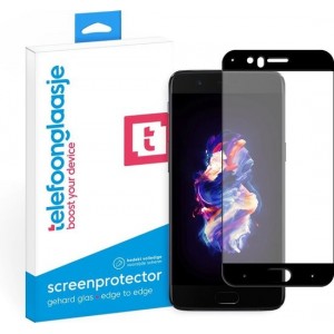 OnePlus 5 screenprotector gehard glas Edge to Edge - zwart