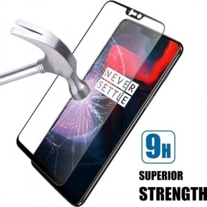 DrPhone Oneplus 6 Glas 4D Volledige Glazen Dekking Full coverage Curved Edge Frame Tempered glass Zwart - Official