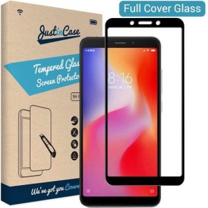 Just in Case Full Cover Tempered Glass Xiaomi Redmi 6 Protector - Black