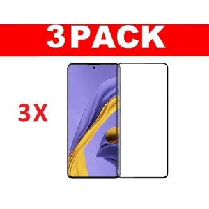 3x Samsung Galaxy A51 glas screenprotector tempered glass (Full Cover)