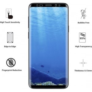 DrPhone Samsung S8+ (Plus) 3D PET Full Coverage Flexibele Anti-Shock Glass Screen Protector (Tot aan de randen) -