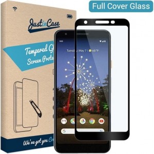 Just in Case Full Cover Tempered Glass voor Google Pixel 3a XL - Zwart