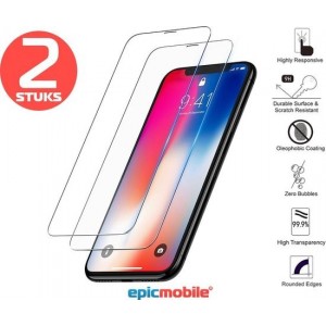 Epicmobile - 2Pack iPhone X/XS Screenprotector - Tempered Glass – 2Pack voordeelbundel