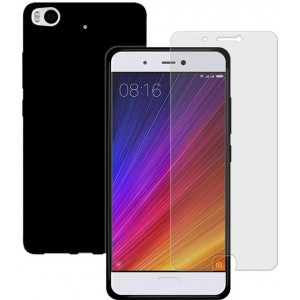 MP Case glasfolie tempered screen protector gehard glas voor Xiaomi Mi5s + Gratis dark TPU case hoesje voor Xiaomi Mi5s