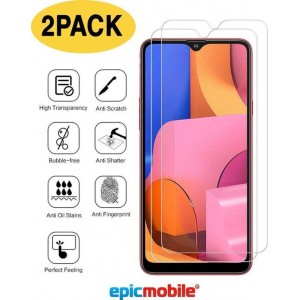 Epicmobile - 2Pack Samsung Galaxy A20s Screenprotector - Tempered Glass - 9H Anti Shock - 2Pack voordeelpack