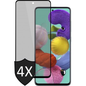 Samsung A51 Screenprotector Privacy - Samsung Galaxy A51 Screenprotector Privacy - Full Screen Protector Glas - 4 Stuks