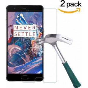 2 Stuks Pack Tempered Glass Screen protector 2.5D 9H (0.26mm) OnePlus 3