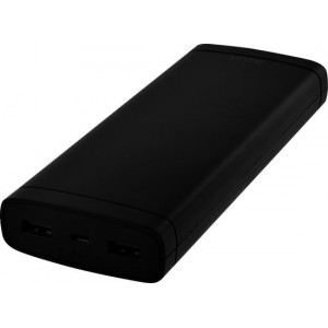 Azuri powerbank met 2 USB poorten  - 20.000 mAh - Zwart