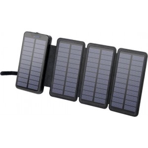 Solar Powerbank - 4 zonnepanelen - 20000 mAh - Zwart