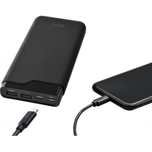 Azuri powerbank met 1 USB-A en 1 USB-C poort - 15000 mAh - Zwart