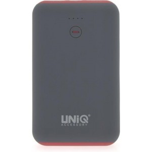 UNIQ Accessory 7.500 mAh Soft Touch Powerbank - Rood - Grijs