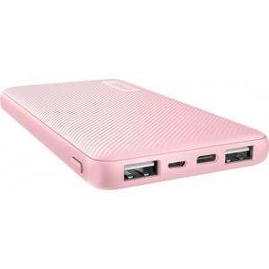 Trust Mobile Primo - Powerbank - 10.000 mAh - Ultra dun - Roze - laad 4x op