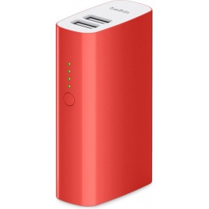 Belkin MIXIT Powerbank 4000 mAh met Micro-USB-kabel en 2 USB-poorten - Rood