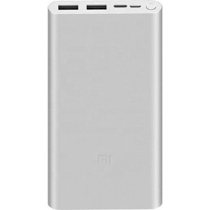 Xiaomi Powerbank 10000mAh Quick Charge voor iPhone (4x opladen) - Dual USB - USB-C - Zilver