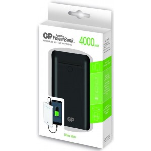 GP Portable PowerBank GL343 - Power bank Li-pol 4.000 mAh - 1.000 mAh - 2 Output Connector(s)