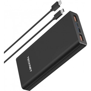 TeckNet PD 20000mAh Powerbank | 4-Poort | Quick Charge 3.0 | USB-C | Compatible met Macbook