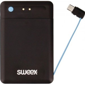 Sweex PowerBank met vaste Micro USB kabel - 2.500 mAh